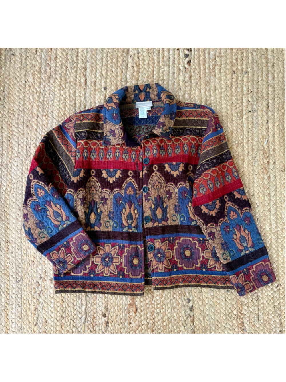Vintage 90s Coldwater Creek tapestry jacket Petite Small